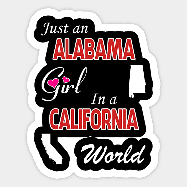 Alabama - California Sticker by ALEXANDRA PIVOVAROVA |